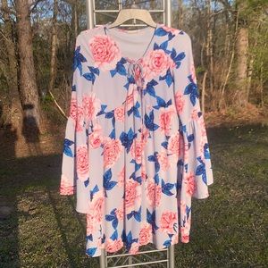 Altar’d State Gray Floral Print Dress Size Medium